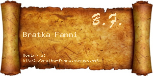 Bratka Fanni névjegykártya